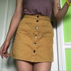 Urban Outfitters BDG Mustard Yellow Denim skirt